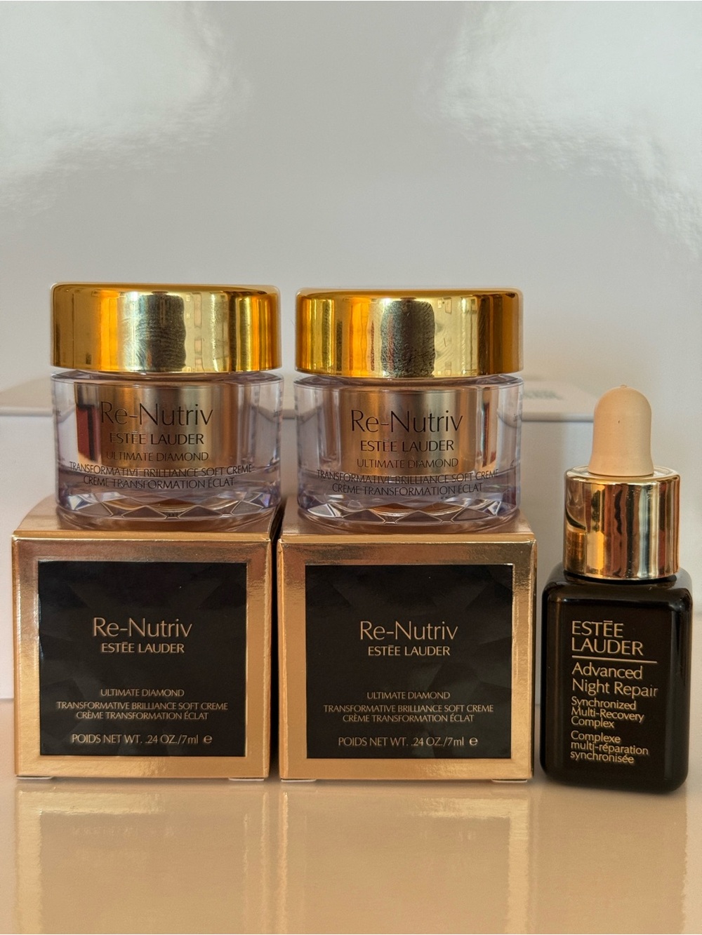 Estee Lauder Re-Nutriv Ultimate Diamond Cream & Advanced Night Repair Set - Gold